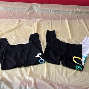 Girls Justice Black Leggings with Colorful Accents size 8